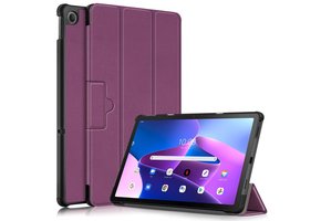 Lunso - Lenovo Tab M10 Plus Gen 3 (3e generatie) - Tri-Fold Bookcase hoes - Paars