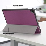 Lenovo Tab M10 Plus Gen 3 (3e generatie) Tri-Fold Bookcase hoes - Paars