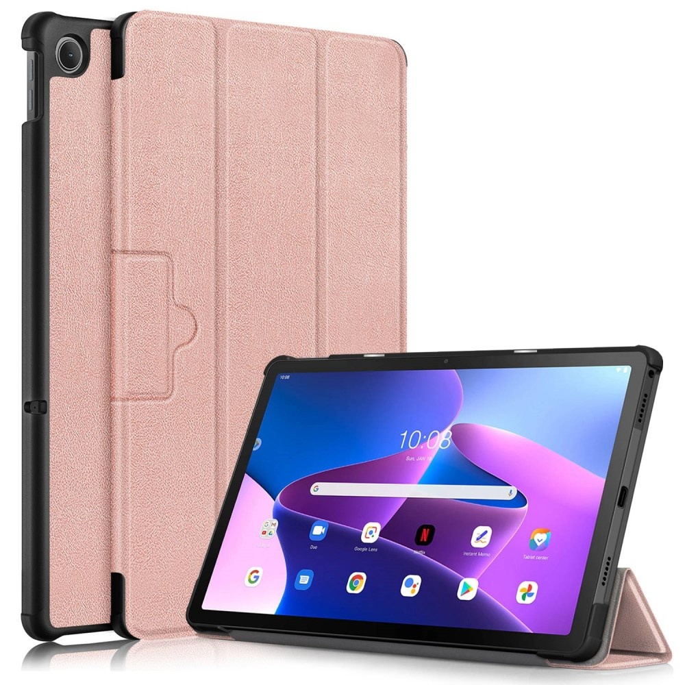 Lenovo Tab M10 Plus Gen 3 (3e generatie) Tri-Fold Bookcase hoes - Rose Goud