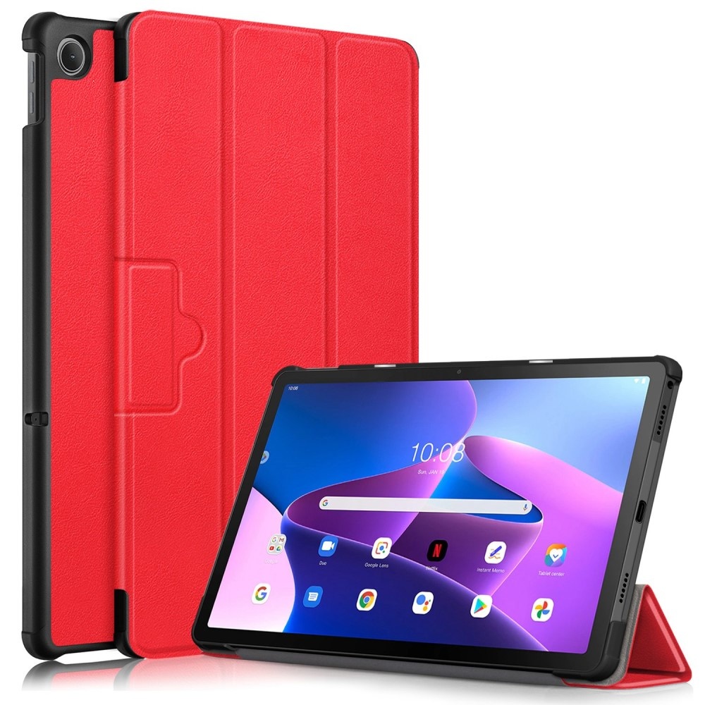 Lenovo Tab M10 Plus Gen 3 (3e generatie) Tri-Fold Bookcase hoes - Rood