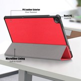 Lenovo Tab M10 Plus Gen 3 (3e generatie) Tri-Fold Bookcase hoes - Rood