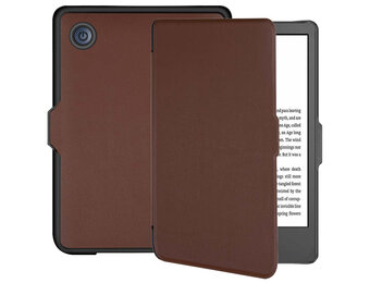 Lunso - Kobo Clara 2E hoes (6 inch) - sleep cover - Bruin