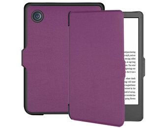 Lunso - Kobo Clara 2E hoes (6 inch) - sleep cover - Paars
