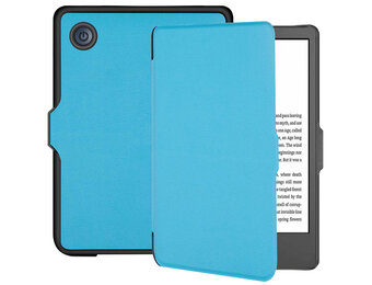 Lunso - Kobo Clara 2E hoes (6 inch) - sleep cover - Lichtblauw