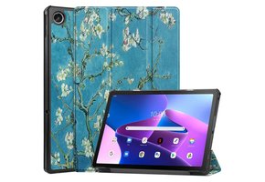 Lunso - Lenovo Tab M10 Plus Gen 3 (3e generatie) - Tri-Fold Bookcase hoes - Van Gogh Amandelbloesem