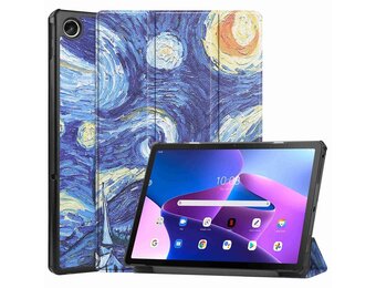 Lunso - Lenovo Tab M10 Plus Gen 3 (3e generatie) - Tri-Fold Bookcase hoes - Van Gogh Sterrennacht
