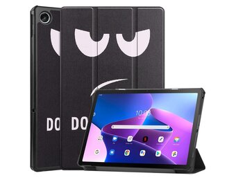 Lunso - Lenovo Tab M10 Plus Gen 3 (3e generatie) - Tri-Fold Bookcase hoes - Don't Touch