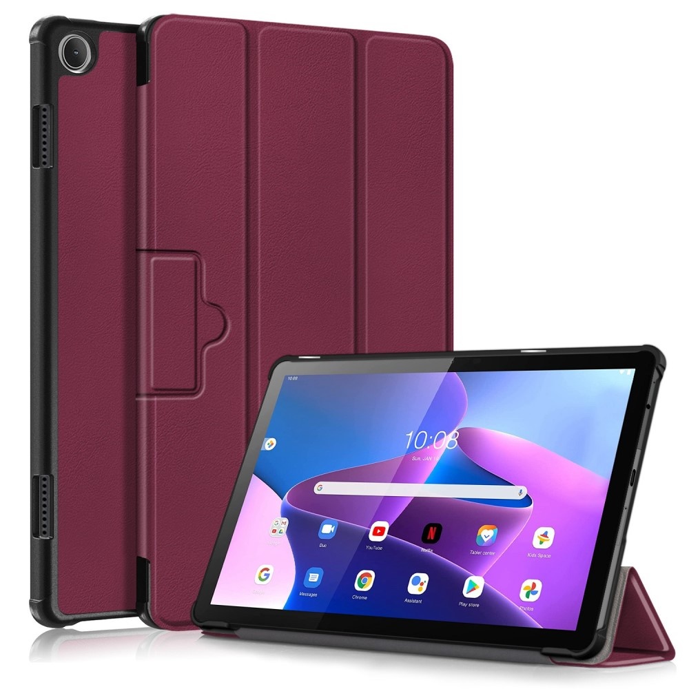 Lenovo Tab M10 Gen 3 (3e generatie) Tri-Fold Bookcase hoes - Bordeaux Rood