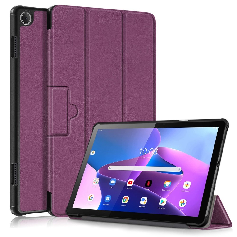 Lunso - Lenovo Tab M10 Gen 3 (3e generatie) - Tri-Fold Bookcase hoes - Paars