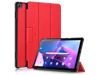 Lunso - Lenovo Tab M10 Gen 3 (3e generatie) - Tri-Fold Bookcase hoes - Rood