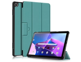 Lunso - Lenovo Tab M10 Gen 3 (3e generatie) - Tri-Fold Bookcase hoes - Groen