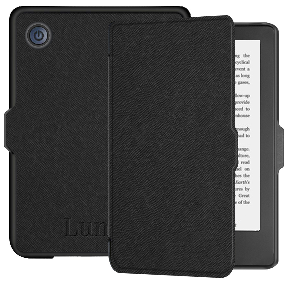 Kobo Clara 2E hoes (6 inch) Vegan Saffiano leren sleep cover - Zwart