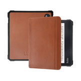 Kobo Libra 2 hoes (7 inch) Lederen sleep cover - Cognac