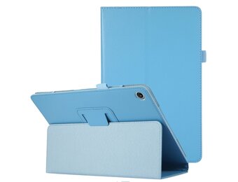 Lunso - Lenovo Tab M10 Plus Gen 3 (3e generatie) - Stand flip Bookcase hoes - Lichtblauw