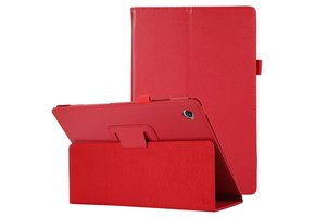 Lunso - Lenovo Tab M10 Plus Gen 3 (3e generatie) - Stand flip Bookcase hoes - Rood
