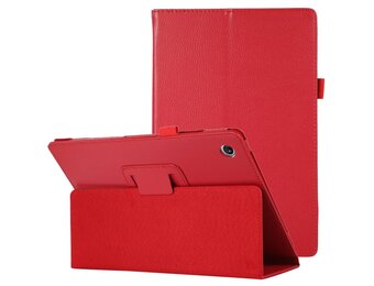 Lunso - Lenovo Tab M10 Plus Gen 3 (3e generatie) - Stand flip Bookcase hoes - Rood