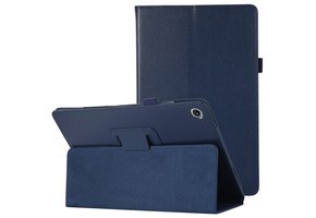 Lunso - Lenovo Tab M10 Plus Gen 3 (3e generatie) - Stand flip Bookcase hoes - Donkerblauw