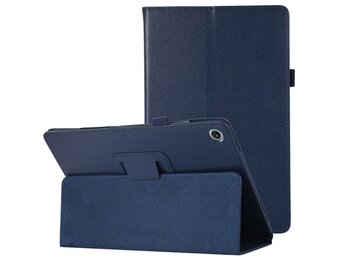 Lunso - Lenovo Tab M10 Plus Gen 3 (3e generatie) - Stand flip Bookcase hoes - Donkerblauw