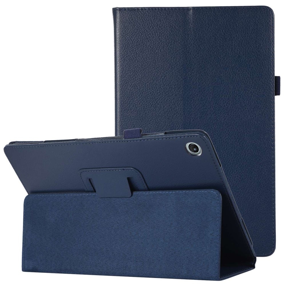 Lunso - Lenovo Tab M10 Plus Gen 3 (3e generatie) - Stand flip Bookcase hoes - Donkerblauw