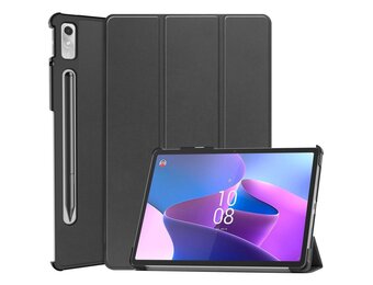 Lunso - Lenovo Tab P11 Pro Gen 2 (2e generatie) - Tri-Fold Bookcase hoes - Zwart
