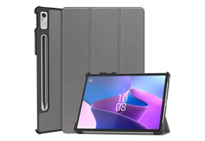 Lunso - Lenovo Tab P11 Pro Gen 2 (2e generatie) - Tri-Fold Bookcase hoes - Grijs