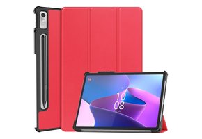 Lunso - Lenovo Tab P11 Pro Gen 2 (2e generatie) - Tri-Fold Bookcase hoes - Rood