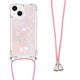 iPhone 14 Backcover hoes Glitter Rose Zilver