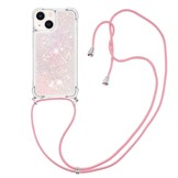 iPhone 14 Backcover hoes Glitter Rose Zilver