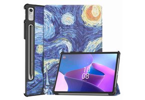 Lunso - Lenovo Tab P11 Pro Gen 2 (2e generatie) - Tri-Fold Bookcase hoes - Van Gogh Sterrennacht