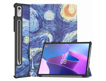Lunso - Lenovo Tab P11 Pro Gen 2 (2e generatie) - Tri-Fold Bookcase hoes - Van Gogh Sterrennacht