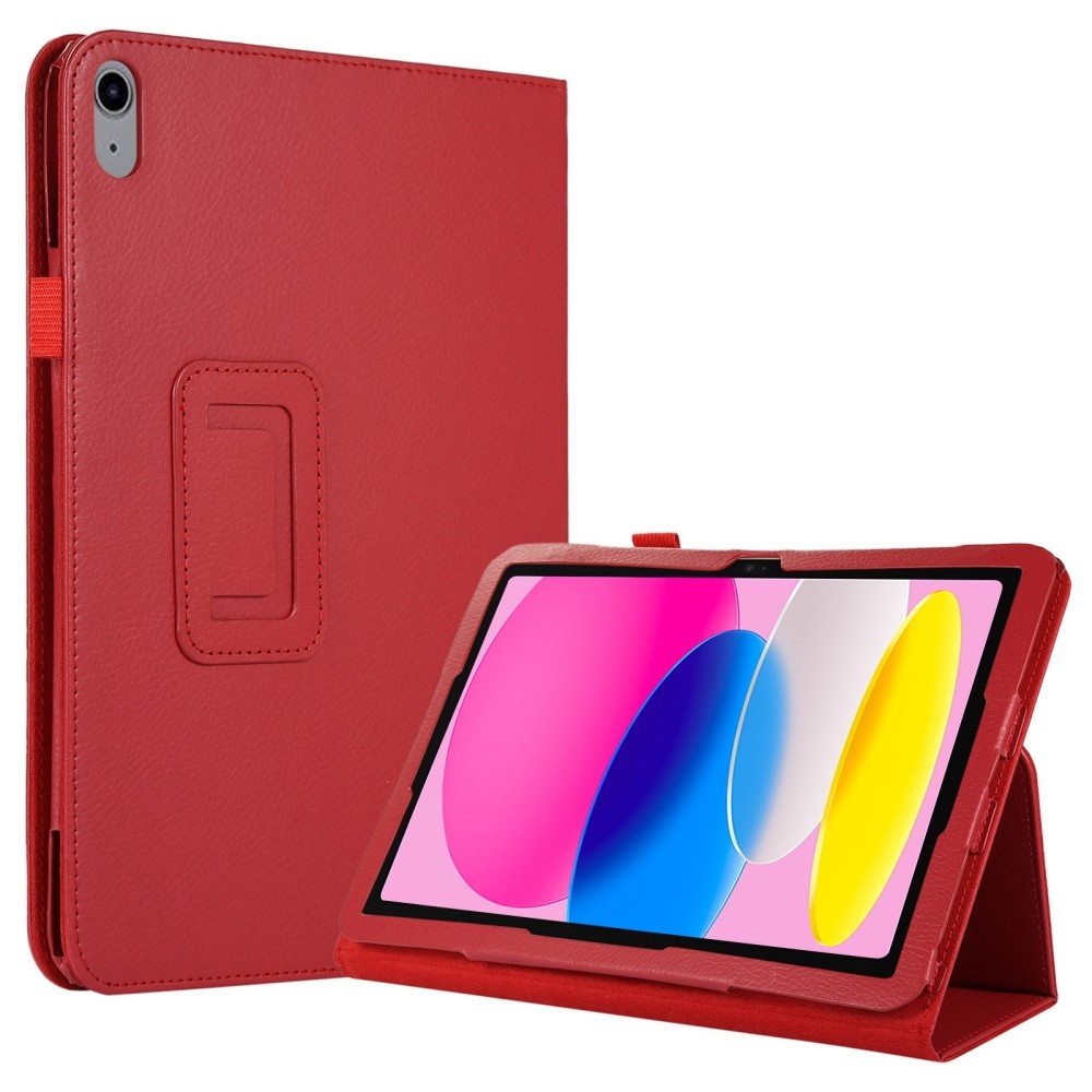Lunso - iPad 10 (2022) - Stand flip Bookcase hoes - Rood