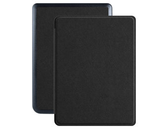 Lunso - Kobo Nia hoes (6 inch) - Vegan Saffiano Leren sleepcover - Zwart