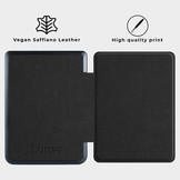 Kobo Nia hoes (6 inch) Vegan Saffiano leren sleepcover - Zwart