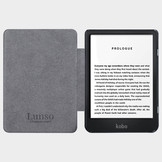 Kobo Nia hoes (6 inch) Vegan Saffiano leren sleepcover - Zwart