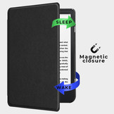 Kobo Nia hoes (6 inch) Vegan Saffiano leren sleepcover - Zwart