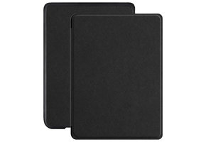 Lunso Kobo Clara HD hoes (6 inch) - Vegan Saffiano Leren sleepcover - Zwart