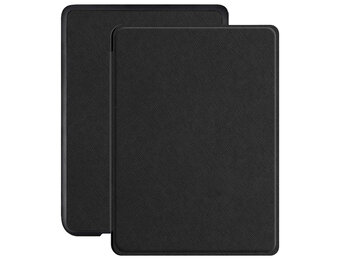 Lunso Kobo Clara HD hoes (6 inch) - Vegan Saffiano Leren sleepcover - Zwart