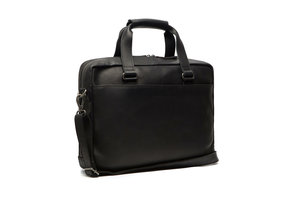 Chesterfield - Manhattan - Lederen Laptoptas - 15 inch - Schoudertas - Zwart