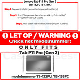 Lenovo Tab P11 Gen 2 (2e generatie) Beschermglas - Full cover screenprotector