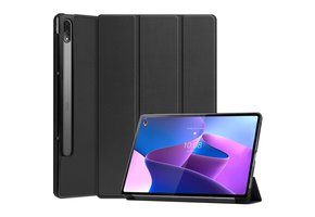 Lunso - Lenovo Tab P12 Pro - Tri-Fold Bookcase hoes - Zwart