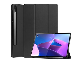 Lunso - Lenovo Tab P12 Pro - Tri-Fold Bookcase hoes - Zwart