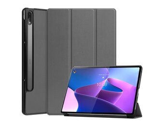 Lunso - Lenovo Tab P12 Pro - Tri-Fold Bookcase hoes - Grijs