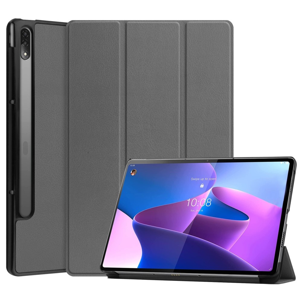 Lenovo Tab P12 Pro Tri-Fold Bookcase hoes - Grijs