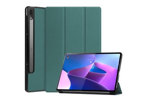 Lunso - Lenovo Tab P12 Pro - Tri-Fold Bookcase hoes - Groen