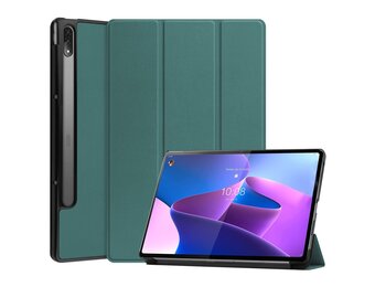 Lunso - Lenovo Tab P12 Pro - Tri-Fold Bookcase hoes - Groen