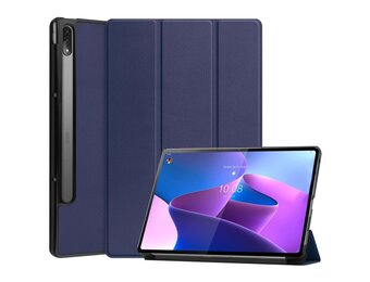 Lunso - Lenovo Tab P12 Pro - Tri-Fold Bookcase hoes - Donkerblauw