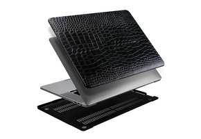 Lunso MacBook Air 13 inch (2022-2025) cover hoes - case - Croco Zwart