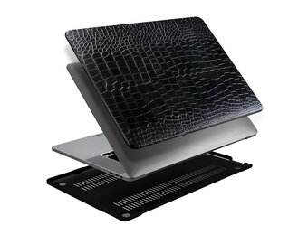 Lunso MacBook Air 13 inch (2022-2025) cover hoes - case - Croco Zwart
