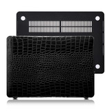 MacBook Air 13 inch (2022-2025) cover hoes case - Croco Zwart