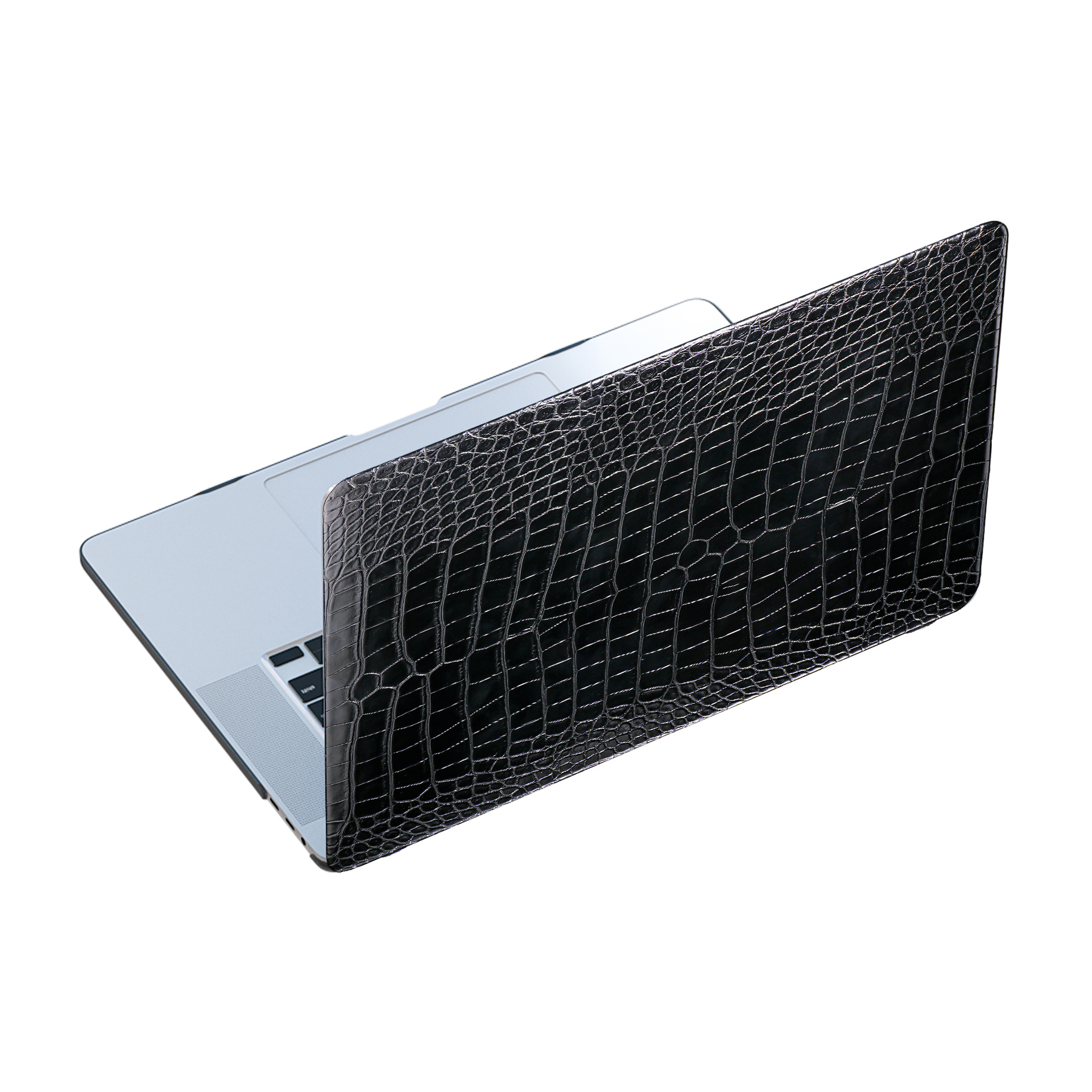 MacBook Air 13 inch (2022-2026) cover hoes case - Croco Zwart